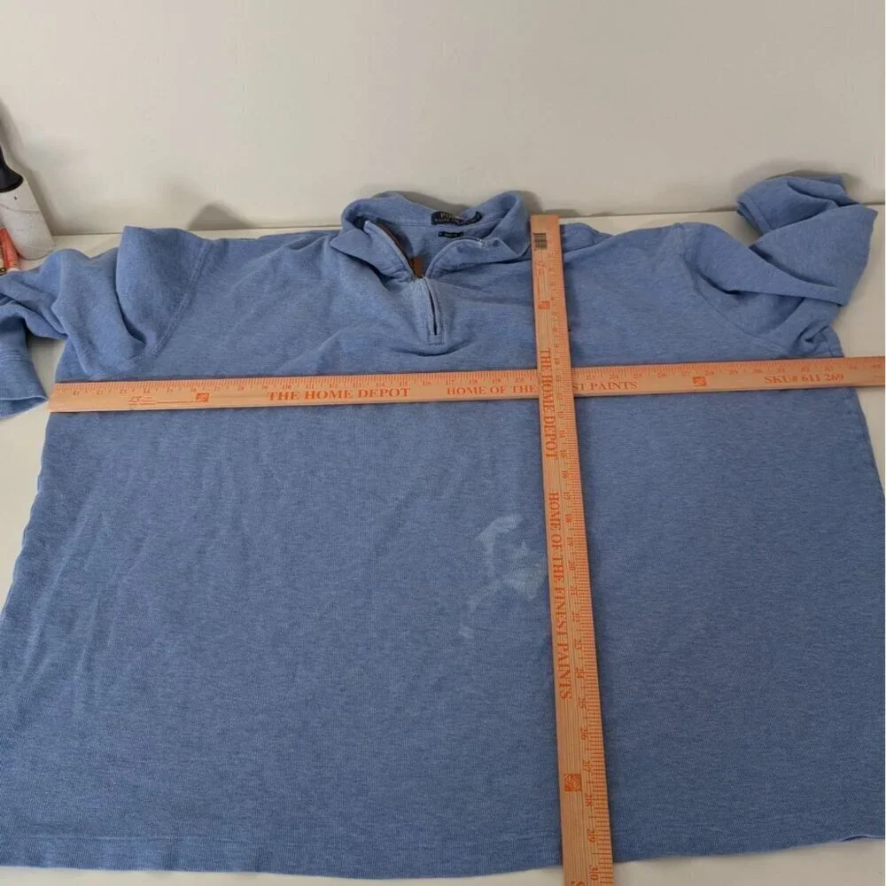 Polo Ralph Lauren Estate Rib 1/4 Sweater Mens Size 3XL Tall Blue Pony Pullover